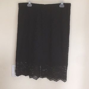 Women’s large black lace pencil skirt